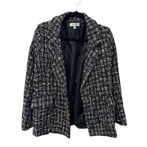 Chic Black and White Tweed Jacket